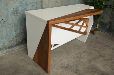 Walnut and white office desk