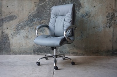 Gray leather chair 